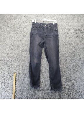 GAP Jeans Womens 28 Black Vintage Slim High Rise Washed Stretch Denim Classic
